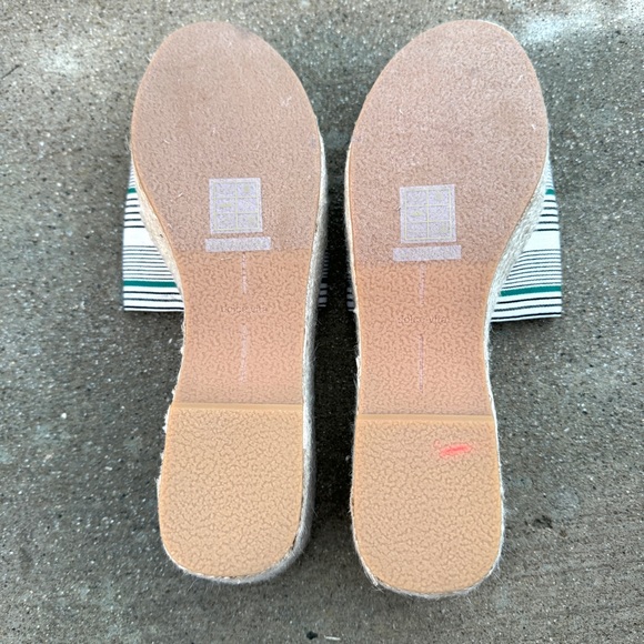 Dolce VITA platform espadrilles wedge heels chunky slides white striped 13 navy - Picture 10 of 11